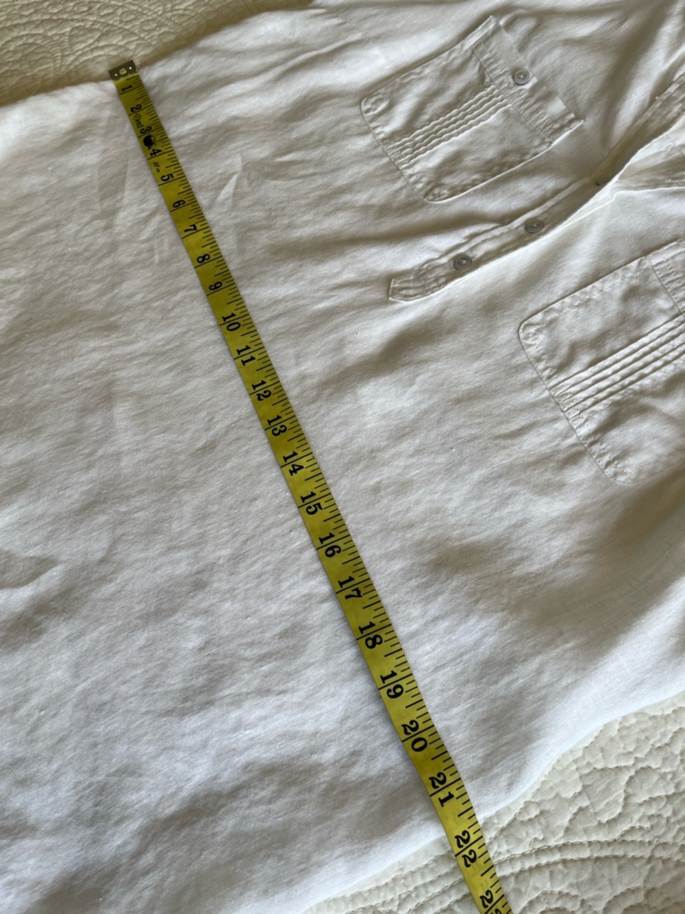 Talbots Linen Button-Front Lightweight Tunic Top White Women's Medium Beachy - Picture 9 of 14